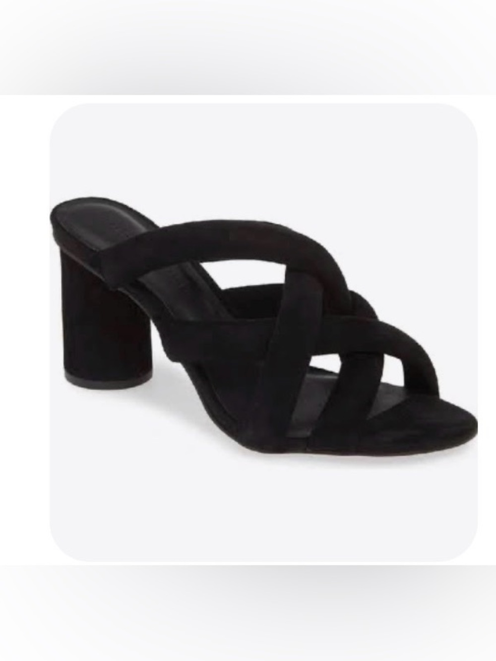 NIB Rebecca Minkoff Amandine Leather Suede Block Heel Slide Sandal. Size 6